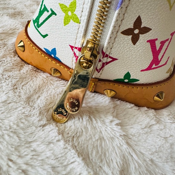 Louis Vuitton Alma PMTop Handle Bag White Multicolour Leather Monogram Murakami - Picture 11 of 13